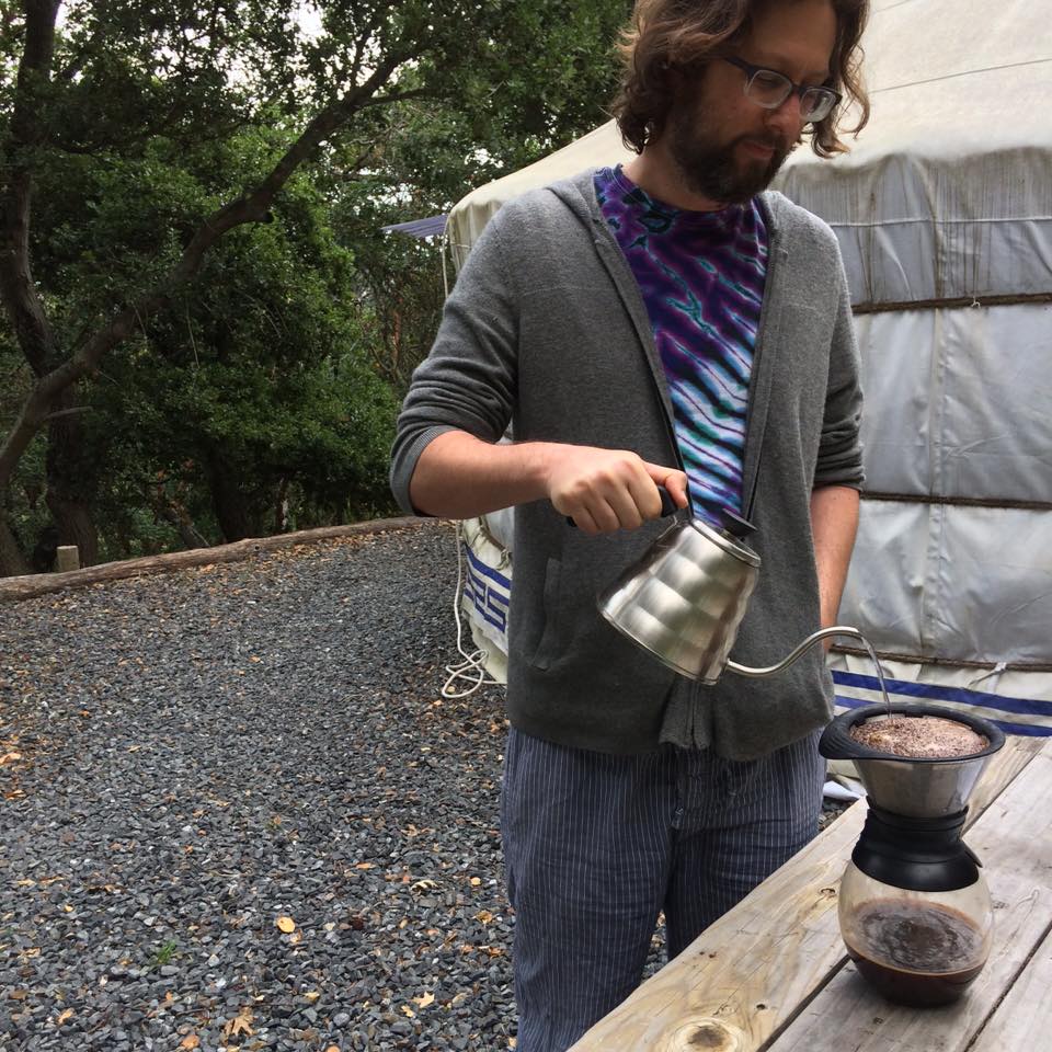 dan pours coffee